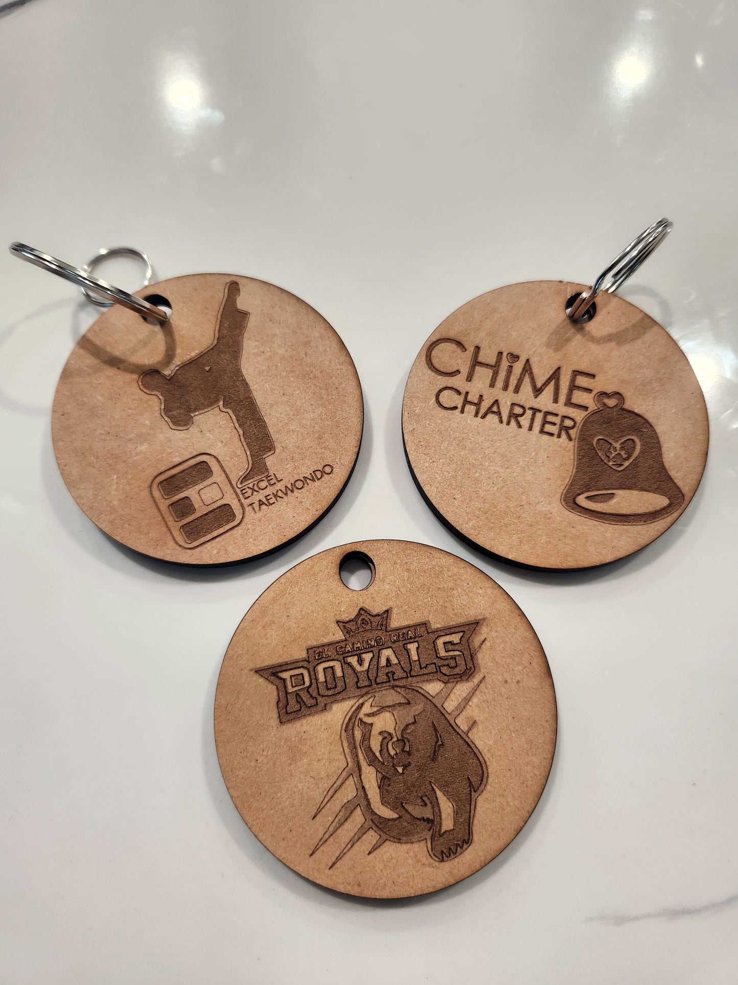 Personalized Wooden Sports Keychain