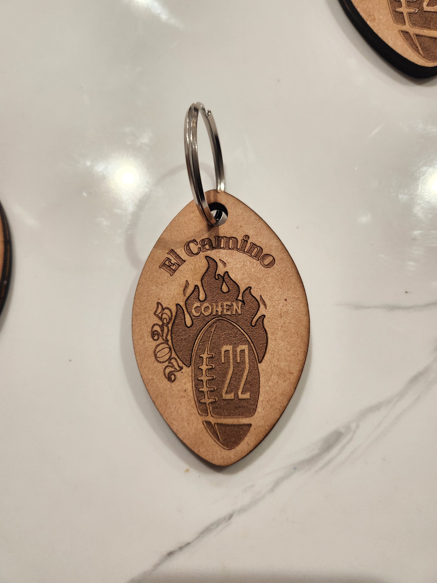 Personalized Wooden Sports Keychain
