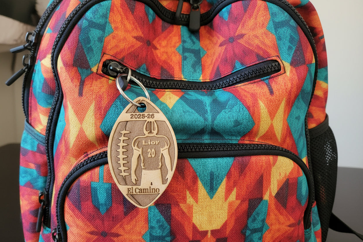 Personalized Wooden Sports Keychain